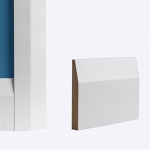 White Primed Half Splayed Skirting - Chamfered 145mm (4 x 3.6m pack)